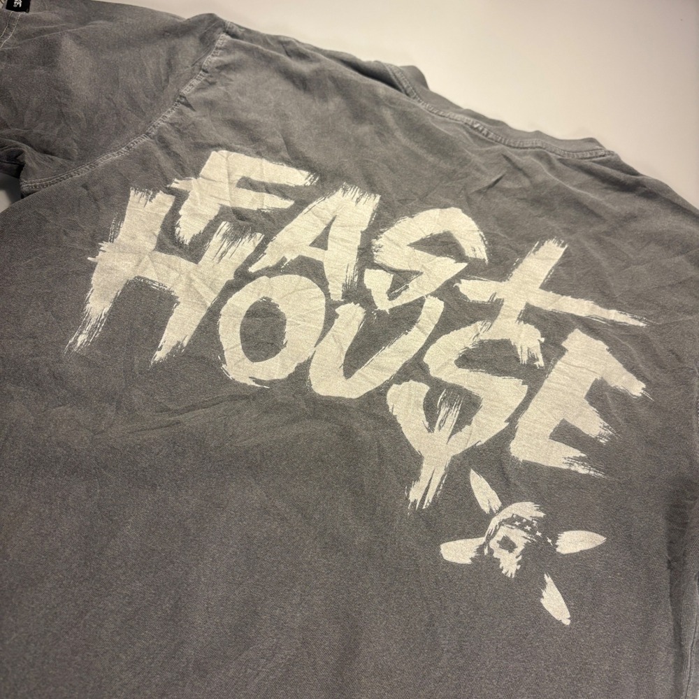 Fasthouse Graphic T Shirt Gray Crew‎ Neck Short Sleeve Casual Tee Mens